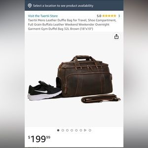 New leather duffel bag